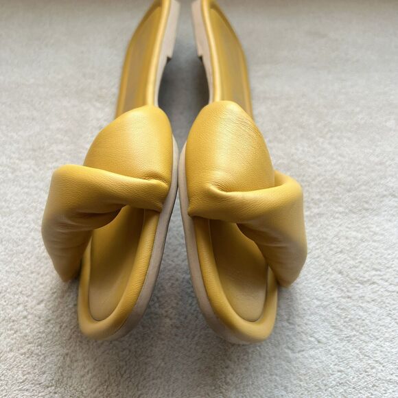 Seychelles Anthropologie Breath of Fresh Air Slide Sandals Mustard Yellow US 8.5 - Picture 6 of 15